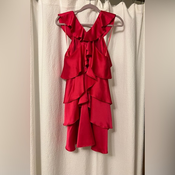 NWT Milly Lexi Satin Ruffle Dress - Sz. 4 - Picture 5 of 9